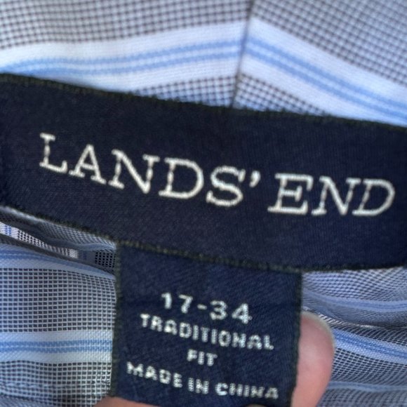 LANDS END Men's Button-Down Stripe Shirt - 17/34 - Picture 7 of 7